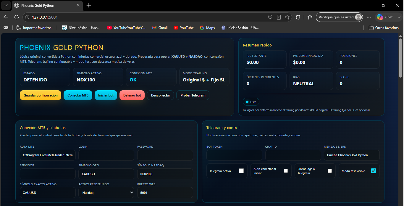 Phoenix Gold Web Dashboard